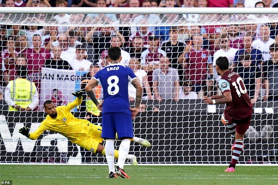 West Ham 3-1 Chelsea: Mauricio Pochettino suffers first Premier League defeat as Blues boss with Nayef Aguerd, Michail Antonio and Lucas Paqueta all scoring for the impressive 10-man Hammers