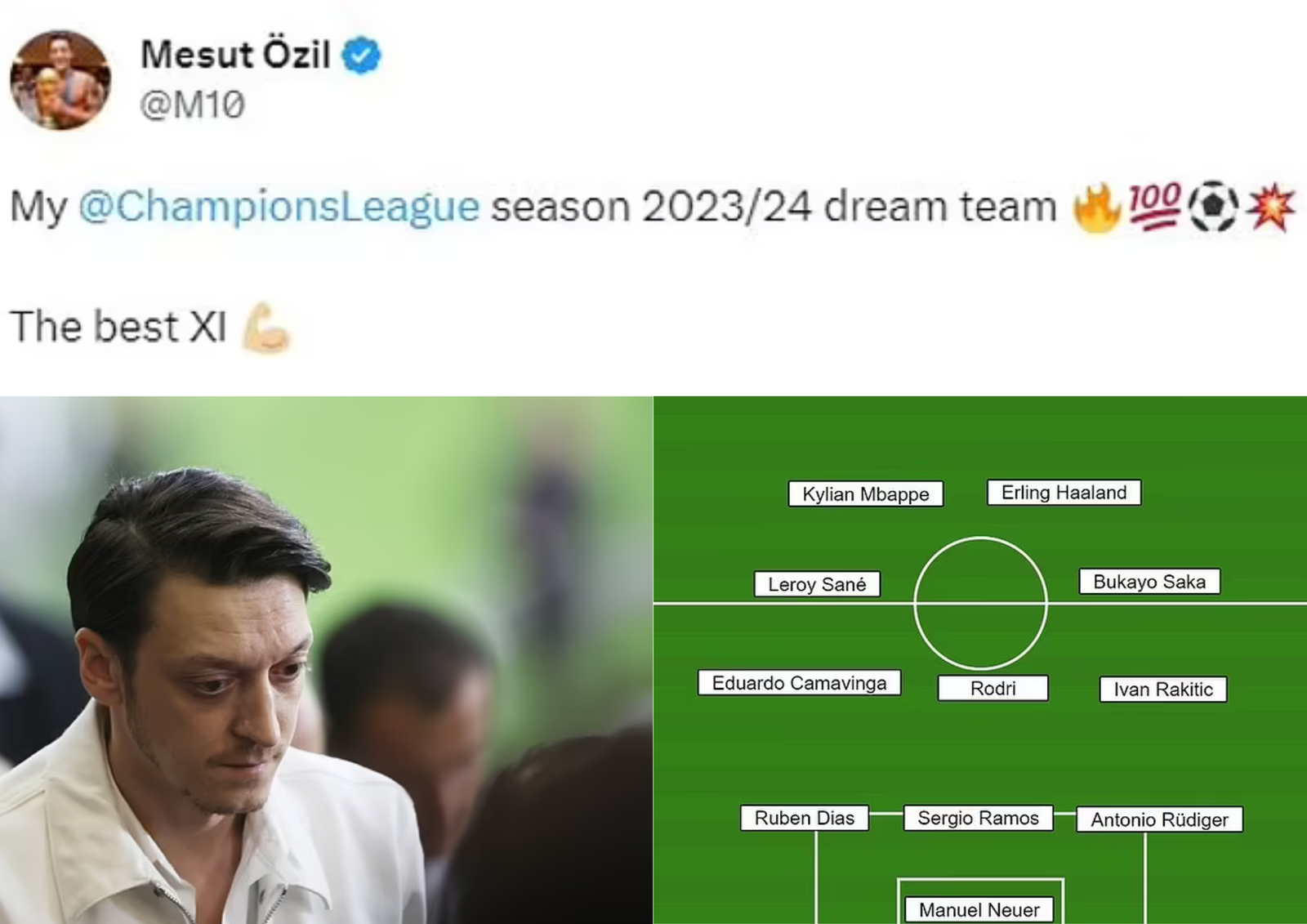Mesut Ozil Reveals His Champions League Dream Team, Highlights Unconventional Choices