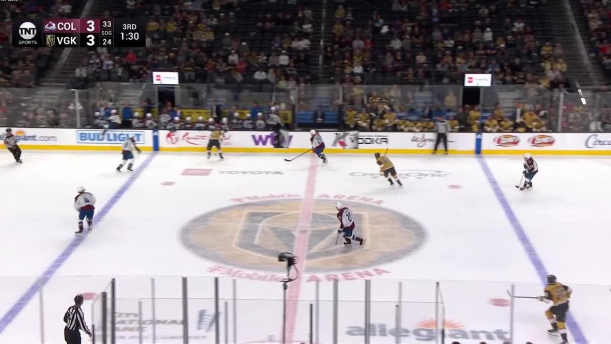 Paul Cotter scores against the Colorado Avalanche