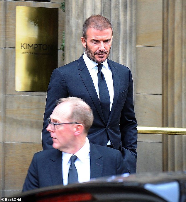 Former Manchester United players, including David Beckham, come together to pay their respects at the funeral of Sir Alex Ferguson’s wife, Cathy, held at St Andrew’s Cathedral.