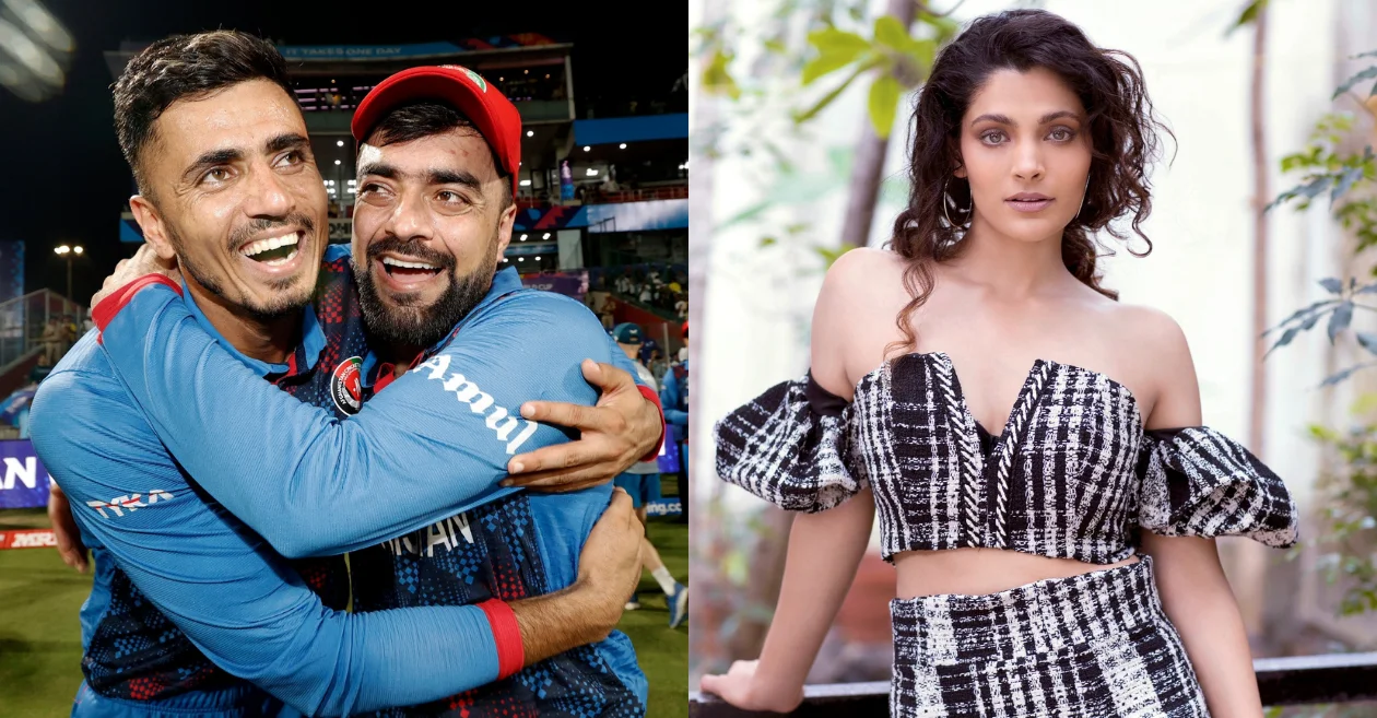 Saiyami Kher, Ghoomer star, celebrates Afghanistan’s incredible victory over England in the World Cup 2023 at Delhi