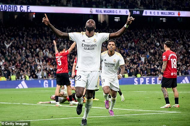Real Madrid 1-0 Mallorca: Antonio Rudiger’s late winner saves Brahim Diaz from embarrassment and secures top spot in LaLiga for Los Blancos