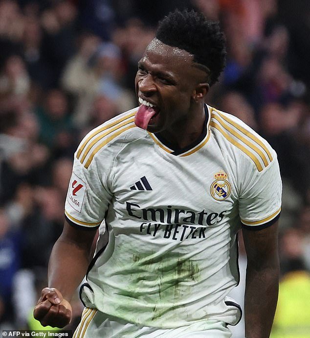 Vinicius Jr Celebrates Spectacular Goal for Real Madrid in 3-2 LaLiga Victory Against Almeria, Emphasizing Familiarity from Copacabana Beach Days – Brazilian Star Responds to Critics Following Controversial Shoulder Goal