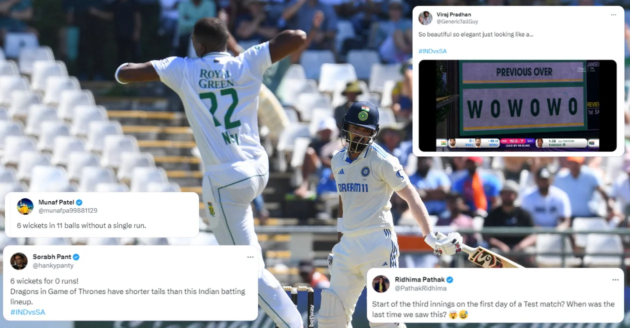 India’s Devastating Collapse in Cape Town Test Leaves Netizens in Awe: 6 Wickets Fall in Just 11 Balls