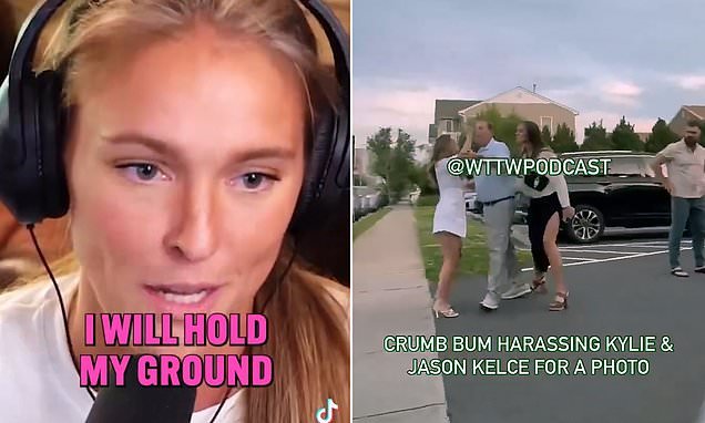 Clip surfaces of Kylie Kelce defending herself against drunk NFL fan in Sea Isle City, claiming she can ‘hold her own’