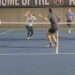 Furious woman threw tennis racket in fit of rage