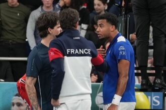 Tempers flare in heated Davis Cup clash as tennis star is slammed for ‘awful sportsmanship’ following tense post-match flashpoint